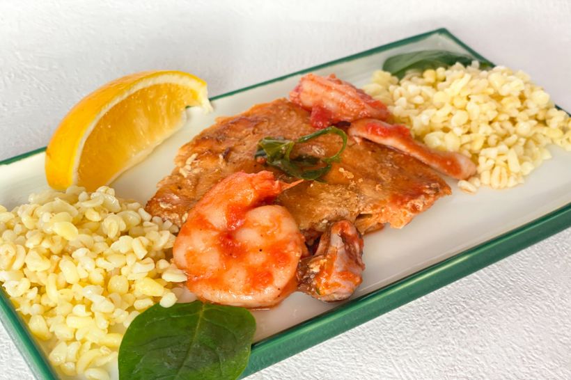 Bouillabaise de pește si fructe de mare cu bulgur cu unt