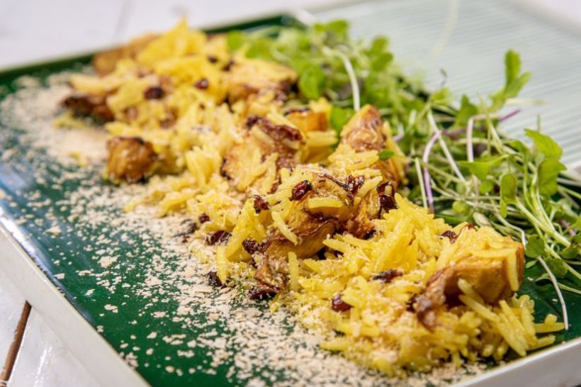 Orez basmati merișoare, curcuma, fulgi inactivi de drojdie și anghinare